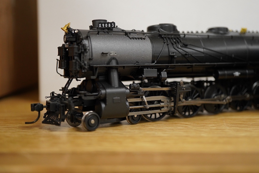 A boxed HO gauge Broadway Limited Paragon 2 Series (2063) model of Union Pacific UP-5, 5044, 4-12-2 locomotive with bogie tender, powered for two rail operation.
